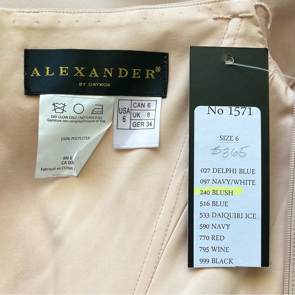 Alexander By Daymor One-Shoulder Maxi Gown Formal Wedding Blush Size 6 NWT - Picture 4 of 6